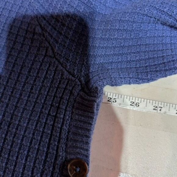 Woman Within Women's Waffle Knit Side Buttons Pullover Sweater Blue Size 1X - Picture 9 of 10